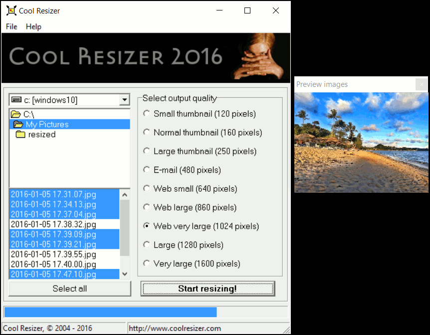 Screenshot of Cool Resizer 2005